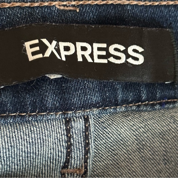 Express Distressed Mid Rise Jeans - Picture 8 of 11